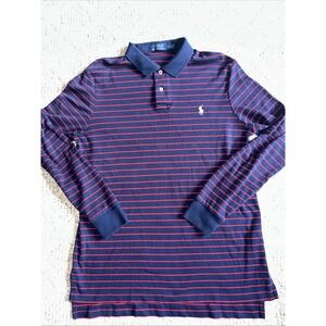 Mens RALPH LAUREN POLO  Casual Long Sleeve Collared Striped Shirt Large‎ Cotton
